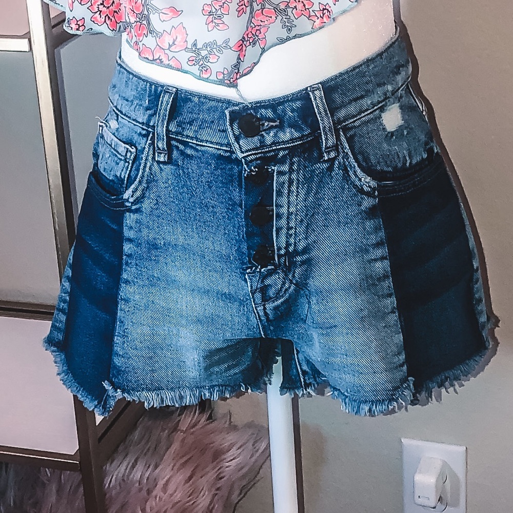 Denim High rise shorts